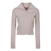 Wrap Detail Sweater Victoria Beckham , Beige , Dames