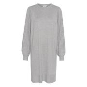 Melange Gebreide Jurk met Ballonmouwen Kaffe , Gray , Dames