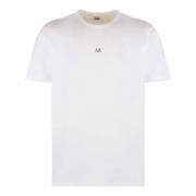 Katoenen Logo T-Shirt C.p. Company , White , Heren