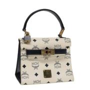 Pre-owned Leather handbags MCM Pre-owned , White , Dames