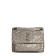 Pre-owned Leather shoulder-bags Yves Saint Laurent Vintage , Gray , Da...