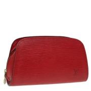 Pre-owned Leather pouches Louis Vuitton Vintage , Red , Dames