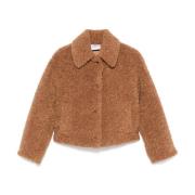 Imitatiebont Shearling Jas Tabakkleur Aspesi , Brown , Dames