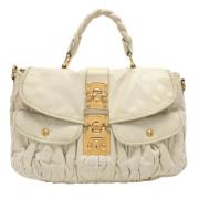 Pre-owned Leather handbags Miu Miu Pre-owned , Beige , Dames