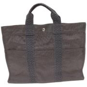 Pre-owned Canvas handbags Hermès Vintage , Gray , Dames