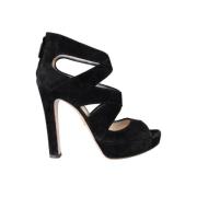 Pre-owned Suede heels Prada Vintage , Black , Dames