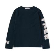 Navy Blauwe Wollen Trui Comme des Garçons , Blue , Heren