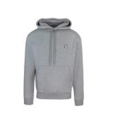 Grijze hoodie met vossenhoofd Maison Kitsuné , Gray , Heren