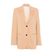 Cachemire Twill Jacket Forte Forte , Beige , Dames