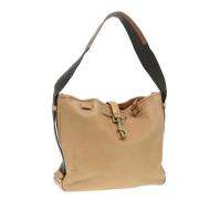 Pre-owned Leather handbags Gucci Vintage , Beige , Dames