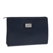 Pre-owned Leather clutches Versace Pre-owned , Blue , Dames