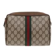 Pre-owned Canvas clutches Gucci Vintage , Beige , Dames