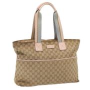 Pre-owned Canvas totes Gucci Vintage , Beige , Dames