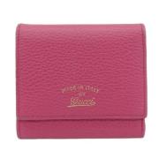 Pre-owned Leather wallets Gucci Vintage , Pink , Dames