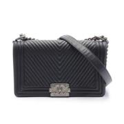 Pre-owned Leather chanel-bags Chanel Vintage , Black , Dames