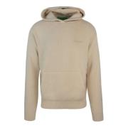 Boxy Fit Hoodie Geborduurde Trui Garment Workshop , Beige , Heren