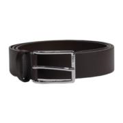 Bruin Leren Riem met Gesp Hugo Boss , Brown , Heren