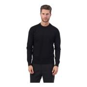 Zwarte Crewneck Sweater Regular Fit Richmond , Black , Heren