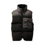 Eco Chrome-R Mixed Down Vest C.p. Company , Black , Heren