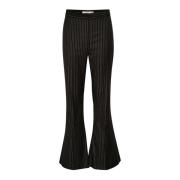 Hoge taille flare broek met krijtstreep patroon Gestuz , Black , Dames