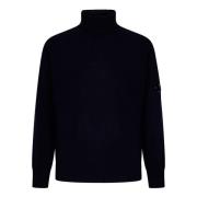 Chunky Ribbed Roll Neck Sweater Blauw C.p. Company , Blue , Heren