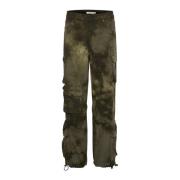 Cargo Broek Groen Tie Dye Loose Fit Gestuz , Green , Dames