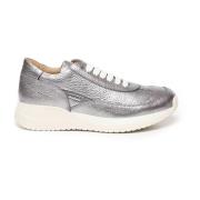 Zilveren Sneakers met Witte Inzet Paciotti , Gray , Dames