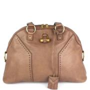 Pre-owned Leather handbags Yves Saint Laurent Vintage , Beige , Dames