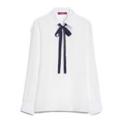 Zijden Crêpe de Chine Blouse Max Mara Studio , White , Dames