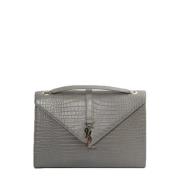 Pre-owned Leather shoulder-bags Yves Saint Laurent Vintage , Gray , Da...