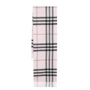 Roze Cashmere Ruit Sjaal met Franje Burberry , Multicolor , Dames