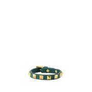 Rockstud Leren Armband Valentino Garavani , Green , Heren