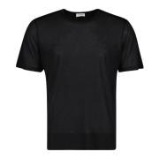 Zwarte Viscose T-shirt Korte Mouw Saint Laurent , Black , Heren