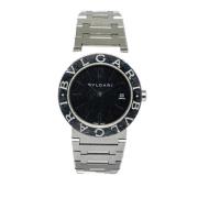 Pre-owned Stainless Steel watches Bvlgari Vintage , Black , Dames