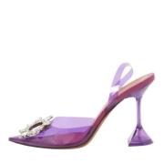 Pre-owned Fabric sandals Amina Muaddi Pre-owned , Purple , Dames