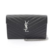 Pre-owned Leather shoulder-bags Yves Saint Laurent Vintage , Black , D...