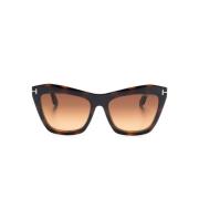 Ft5971B 052 Clip Sunglasses Tom Ford , Brown , Dames