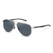 Zilveren Frame Grijze Lens Zonnebril Porsche Design , Gray , Unisex