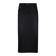 Zwarte Denim Rok Herfst-Winter Collectie Prada , Black , Dames