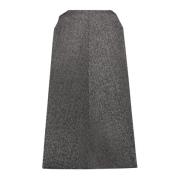 Grijze Wollen Blend Midi Rok Prada , Gray , Dames