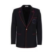 Getailleerde Single-Breasted Blazer Valentino , Blue , Heren