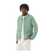 Leather Jacket Suede Frosty Green Filling Pieces , Green , Heren