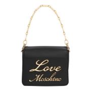 Handtas met Logo Love Moschino , Black , Dames