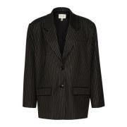 Zwartstreep Lurex Blazer Jas Gestuz , Black , Dames