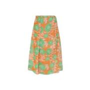 Bloemen Mini Rok Ganni , Orange , Dames