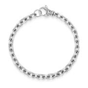 Men's Silver 4mm Cable Chain Bracelet Nialaya , Gray , Heren