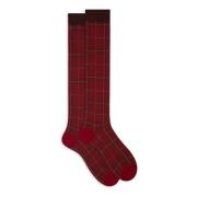 Lange rode sokken voor heren met tartan motief Gallo , Red , Heren