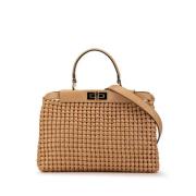 Pre-owned Leather handbags Fendi Vintage , Beige , Dames