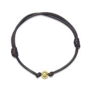 Black String Bracelet with Gold Nialaya , Yellow , Heren