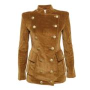 Pre-owned Corduroy outerwear Balmain Pre-owned , Brown , Dames